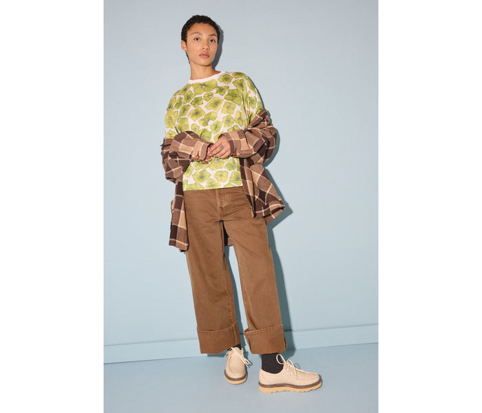 Freda Salvador Willow Lug Moccasin loafer in embossed sand crocodile leather, featuring a stylish and comfortable slip-on design.