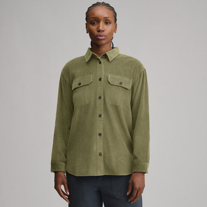 Women's Canyons Corduroy Boyfriend Overshirt-Dusty Sage-1