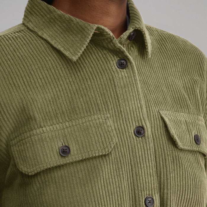 Women's Canyons Corduroy Boyfriend Overshirt-Dusty Sage-3