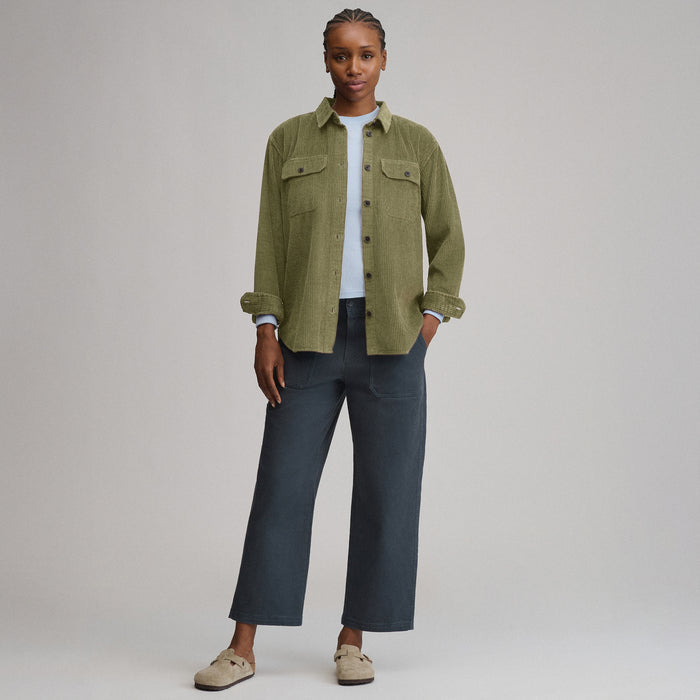 Women's Canyons Corduroy Boyfriend Overshirt-Dusty Sage-4