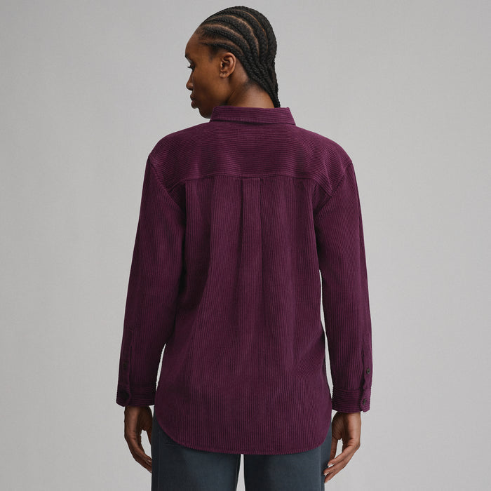 Women's Canyons Corduroy Boyfriend Overshirt-Rosewood-2
