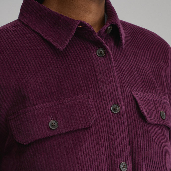 Women's Canyons Corduroy Boyfriend Overshirt-Rosewood-3