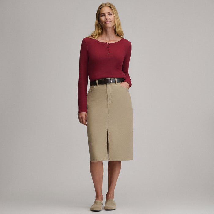 Women's Cord Skirt-Cordovan-4