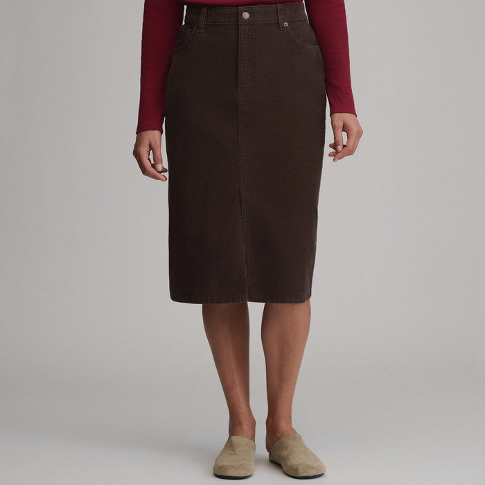 Women's Cord Skirt-Light Khaki-5