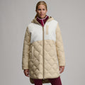 Women's Fleece and Down Colorblocked Parka-Jute-1