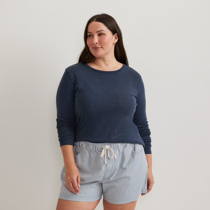 Women's Everyday Long-Sleeve Crewneck T-Shirt-Brook-Plus-C1