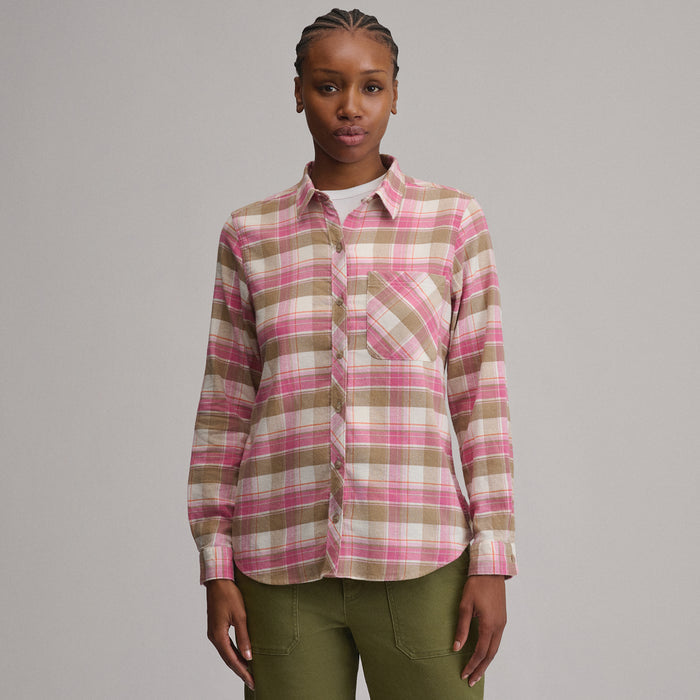Women's W Field Flex Flannel Shirt-Camel-1