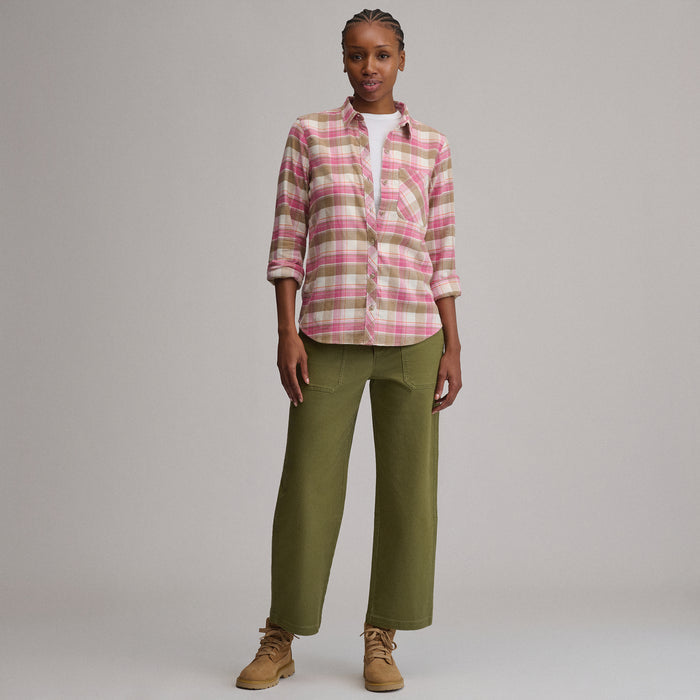 Women's W Field Flex Flannel Shirt-Camel-4