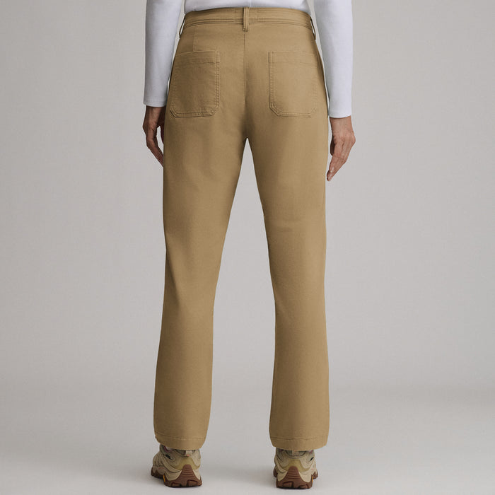 Women's Flannel Lined Cotton Pants-Camel-2