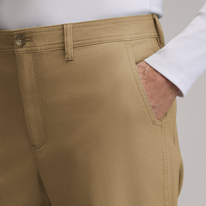Women's Flannel Lined Cotton Pants-Camel-3