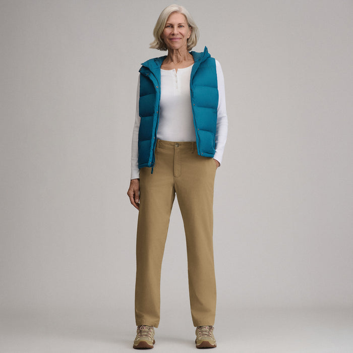 Women's Flannel Lined Cotton Pants-Camel-5