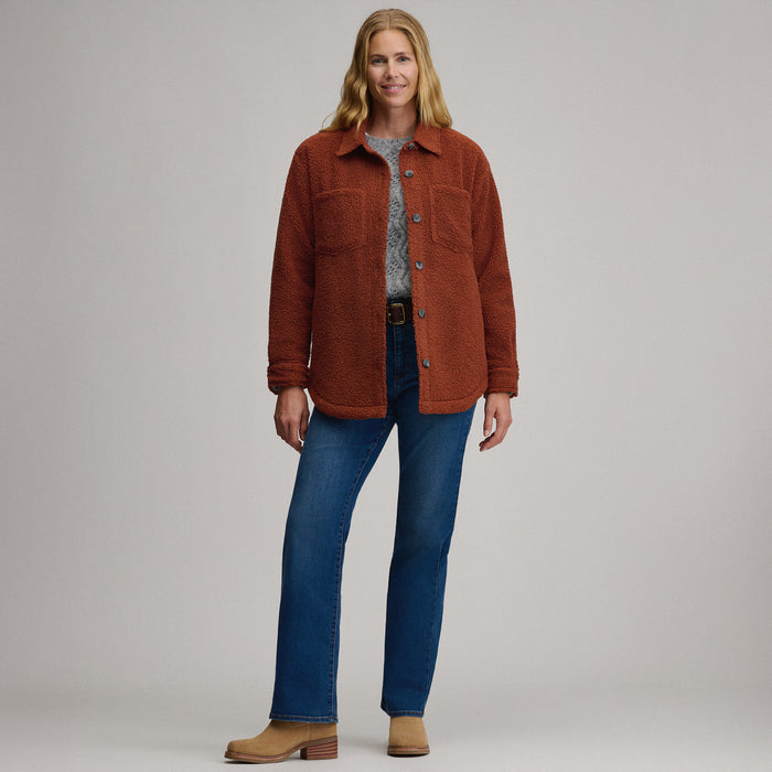 Women's Fleece Shirt Jacket-Sable-8