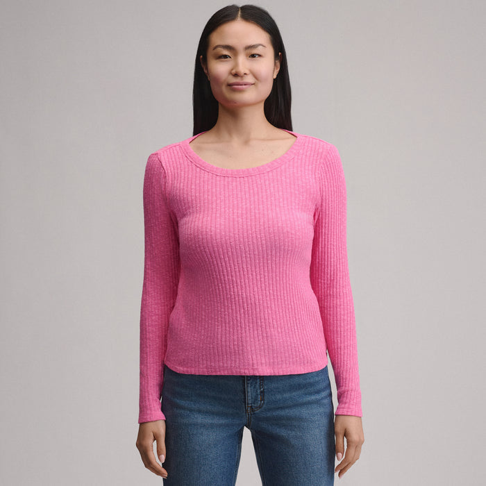 Women's Long-Sleeve Hacci Ribbed Top-Petunia-9