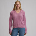 Women's Long-Sleeve Slub Johnny Collar Sweater-Dusty Rose-1