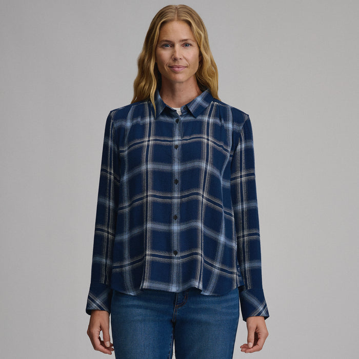 Women's Long-Sleeve Softened Button-Down Shirt-Brook-1