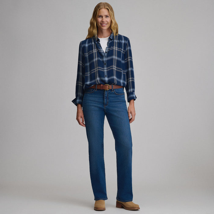 Women's Long-Sleeve Softened Button-Down Shirt-Brook-4