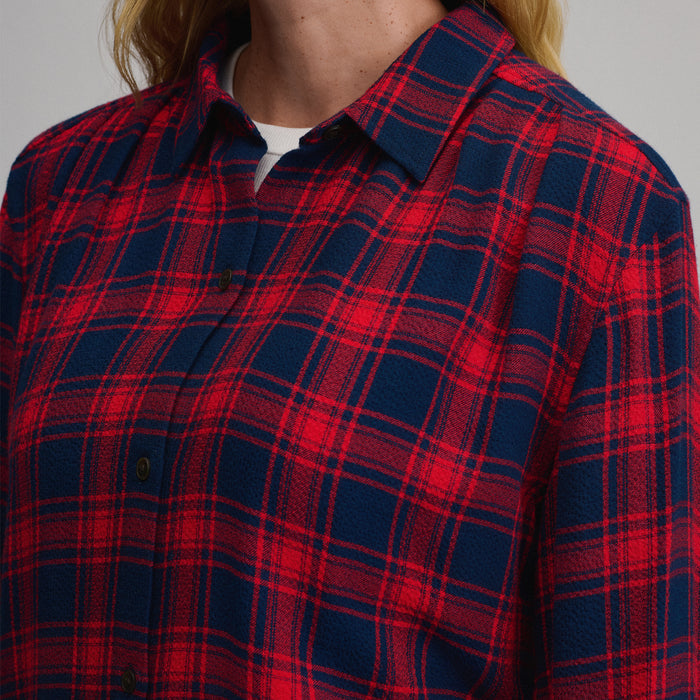 Women's Long-Sleeve Softened Button-Down Shirt-Cardinal-7