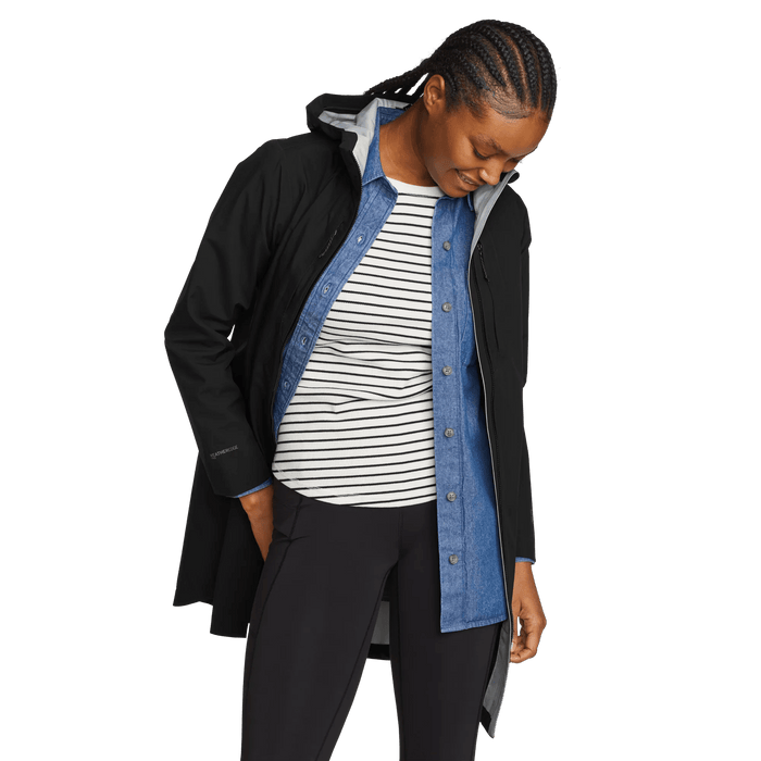 Women's Oscillate 3L Waterproof Trench Coat-Black-Regular-3