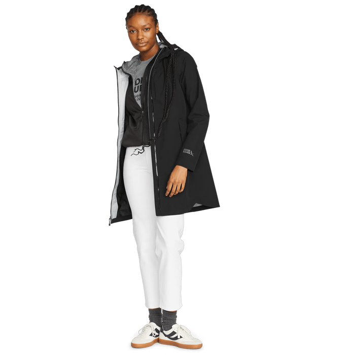 Women's Oscillate 3L Waterproof Trench Coat-Black-Plus-1