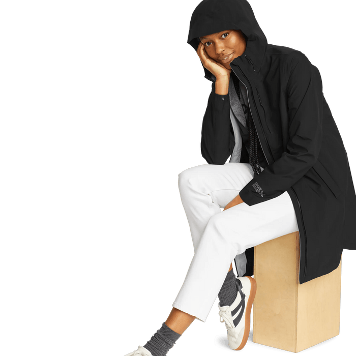 Women's Oscillate 3L Waterproof Trench Coat-Black-Plus-3