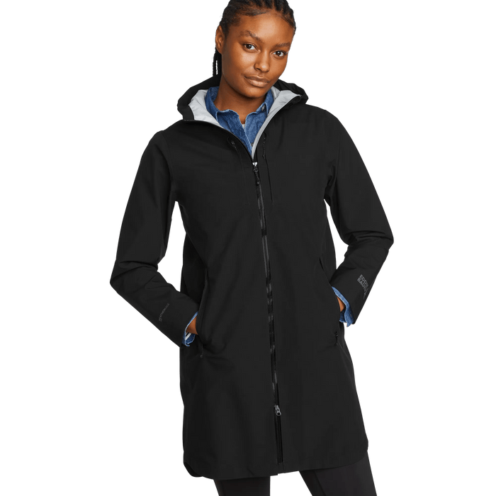 Women's Oscillate 3L Waterproof Trench Coat-Black-Regular-4