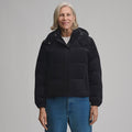 Women's Plush Puff Jacket - Cord-Black-1