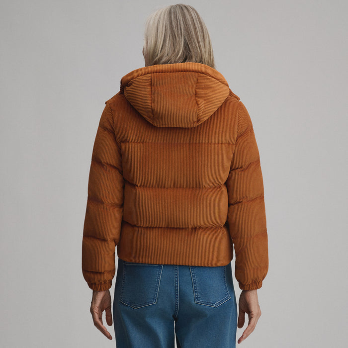 Women's Plush Puff Jacket - Cord-Cedar-7