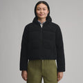 Women's Plush Puff Jacket - Faux Shearling-Black-1