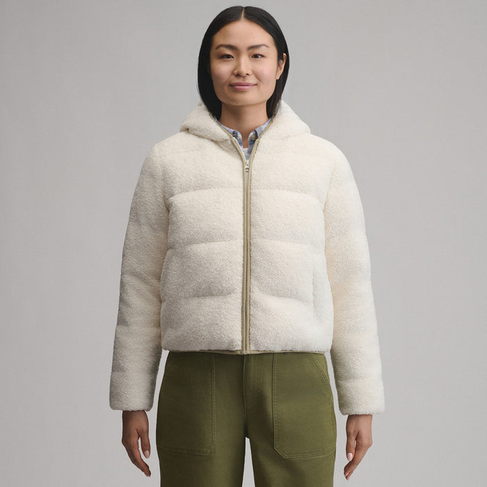 Women's Plush Puff Jacket - Faux Shearling-Shell-6