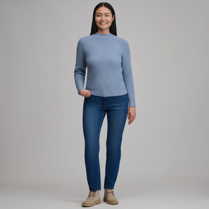 Women's Solid Mock-Neck Sweater -Cascade-4