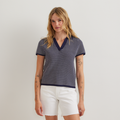 Women's Textured Microstripe Polo Sweater-Brook-Regular-C1