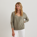Women's V-Neck Sweater-Sage-Regular-C1