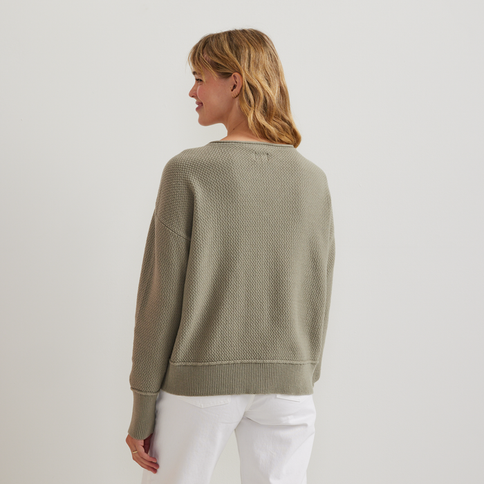 Women's V-Neck Sweater-Sage-Regular-F1