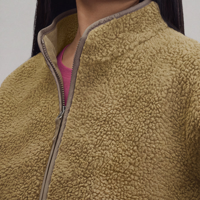 Women's Wander Mixed Media Fleece Jacket-Camel-3