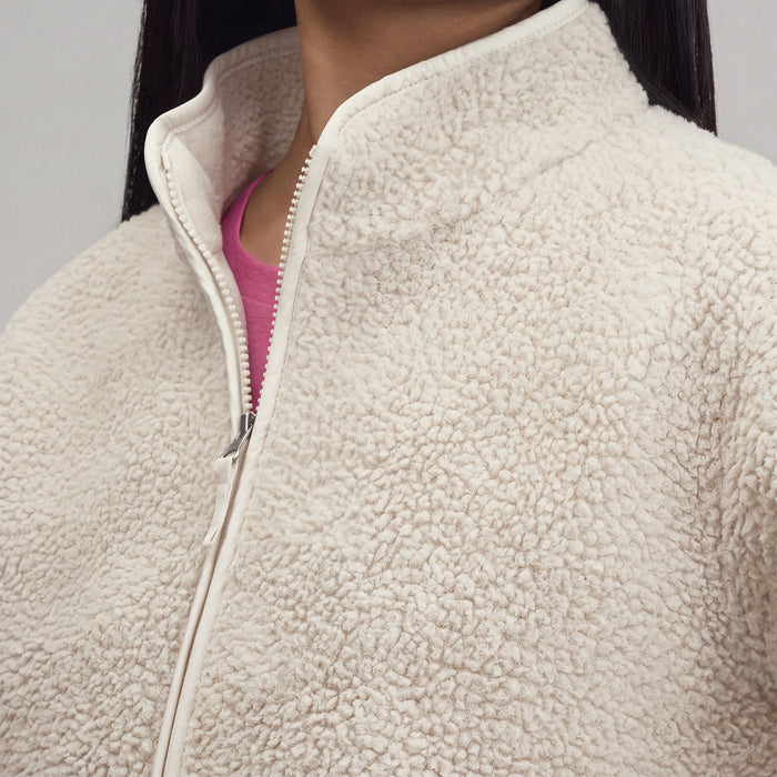 Women's Wander Mixed Media Fleece Jacket-Ivory-7