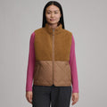 Women's Wander Mixed Media Fleece Vest-Camel-1