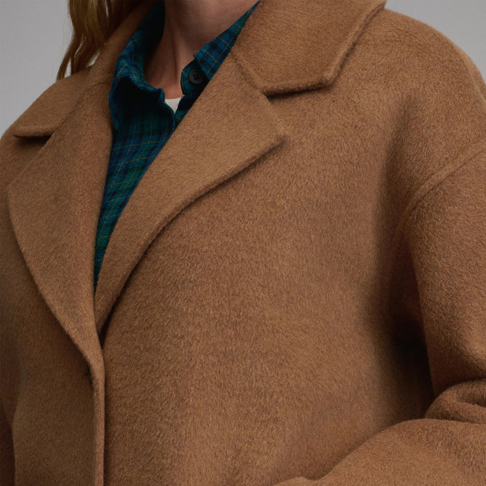 Women's Wool Blend Trench Coat-Camel-3