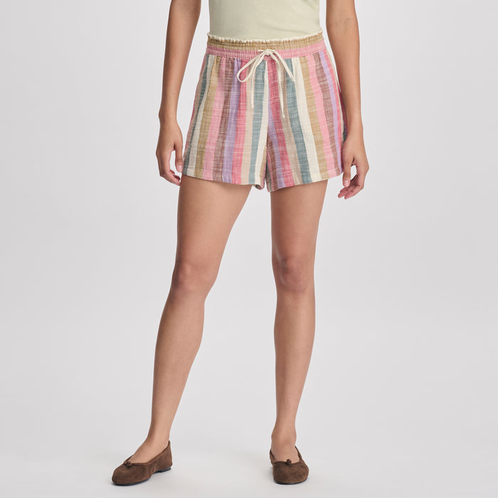 Women's Woven Cotton Slub Short-Ctlpe-1
