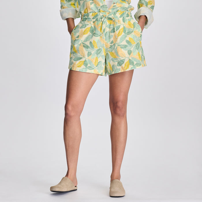 Women's Woven Cotton Slub Short-Lmdrp-4