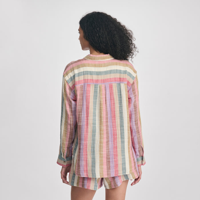 Women's Woven Stripe Cotton LS Slub-Ctlpe-6