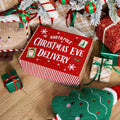 Wooden Effect Christmas Eve Box - Red/Natural