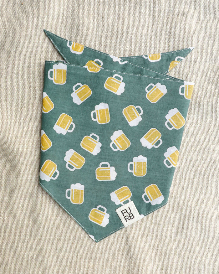 Yappy Hour Green Dog Bandana – stylish dog bandana in green